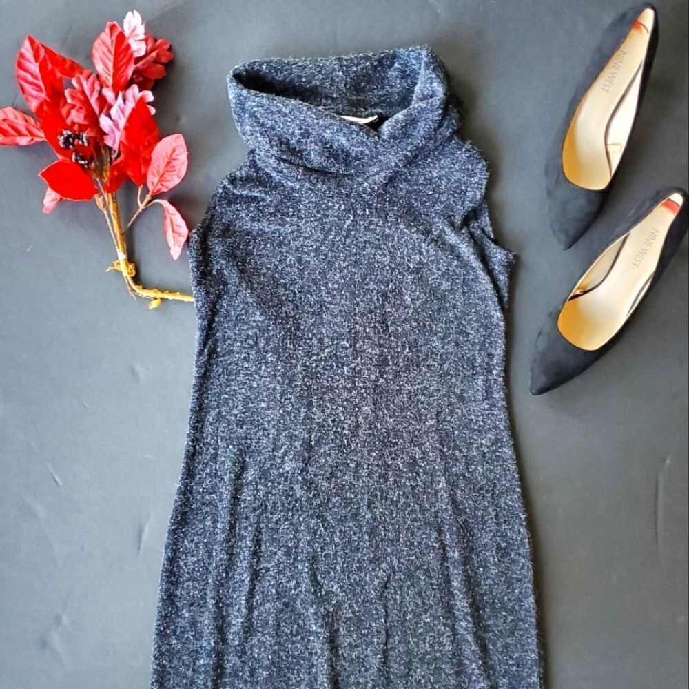 K-scion Grey speckled thick Turtleneck dress